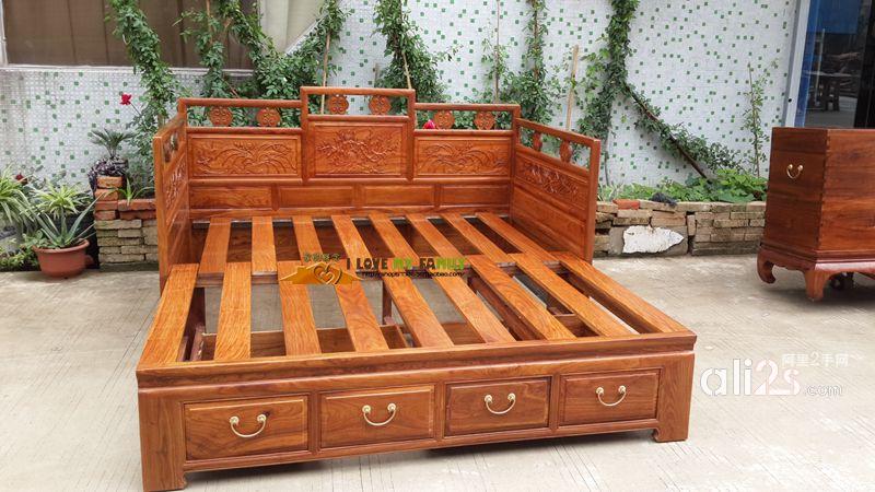 
新中式实木双人床多功能实木床柜子床罗汉床沙发床高低床上下床定做
